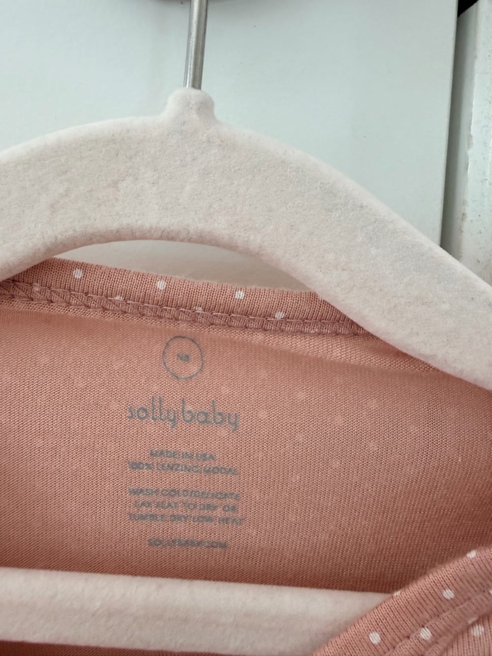 Solly Baby Dusty Pink Polka Dot Baby Gown - Picture 3 of 3